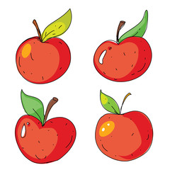 Apple for pattern. Garden, apple juice. Illustration of vector apple. Doodle icon