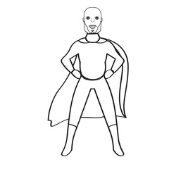 Male superhero cartoon character sketch