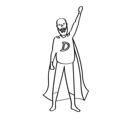 Male superhero cartoon character sketch