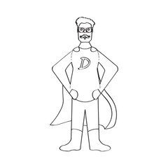 Male superhero cartoon character sketch