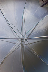 the white umbrella of the photographer from the inside