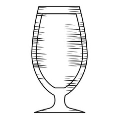 sketch of cocktail glass icon over white background, vector illlustration