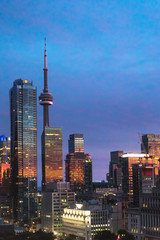Toronto skyline at sunset in Ontario, Canada