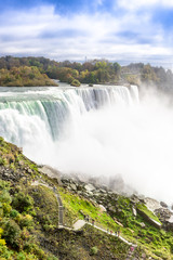 Fototapeta premium Niagara falls between United States of America and Canada.