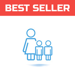 single mother over white background vector illustration