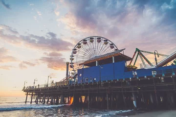 Stof per meter Santa Monica pier at sunset © oneinchpunch