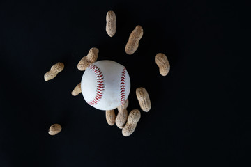 Baseball isolated on black background for sport graphic.  