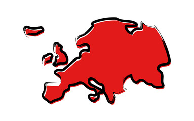 WebStylized red sketch map of Europe