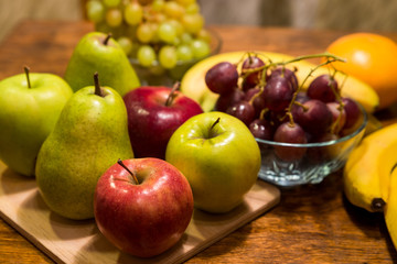 A side view at the fruit assortment