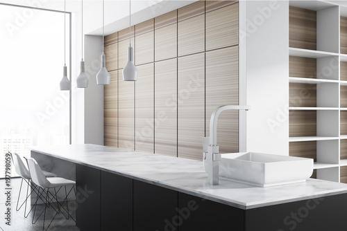 quot white kitchen wooden cupboard side view quot stock photo and quot white kitchen wooden cupboard side view quot stock photo and