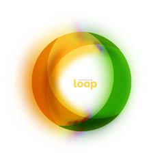 Loop circle business icon, created with glass transparent color shapes