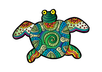 Drawing decorative turtle