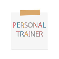 personal trainer written in notebook paper- vector illustration