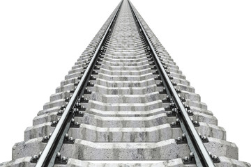 Obraz premium Railroad track, railway closeup. 3D rendering