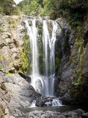 Fototapeta na wymiar Piroa Waterfall Portrait Landscape in New Zealand