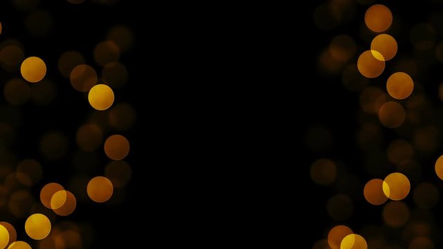 Splash screen for a title with golden particles at the left and right. Seamless loop.