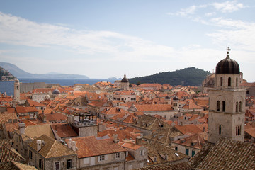 Fototapeta na wymiar Landscape of the City of Dubrovnik, Old Town, Fortresses Lovrijenac and Bokar, Dubrovnik, Adriatic, Sea, Croatia, South Dalmatia, Europe