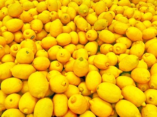 Mountain of yellow lemons