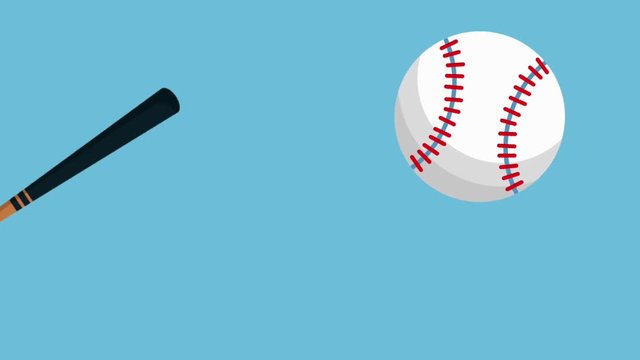basseball bat and ball animation  illustration design