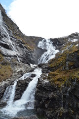Fototapeta na wymiar Kjosfossen Waterfall Flam Railway Norway