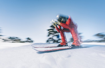 Man practicing Speed Ski Kilometer Launched