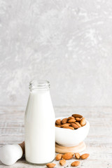 Almond milk in a bottle