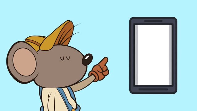 mouse character with error 404 animation  illustration design