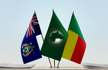 Flags of Ascension Island African Union and Benin