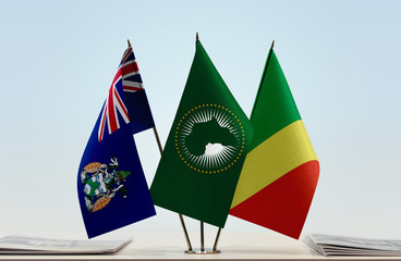 Flags of Ascension Island African Union and Republic of the Congo