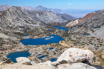 Eastern Sierra lakes from high on Bishop Pass trail, CA © Annee