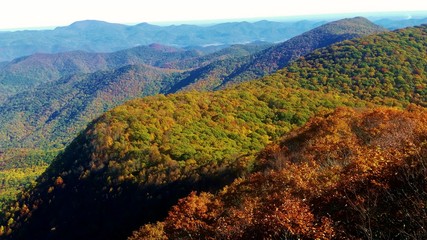 Autumn Day on Albert Mountain, Appalachian Trail in Western North Carolina