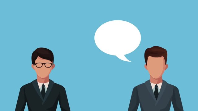 businessmen talking avatars animation  illustration design