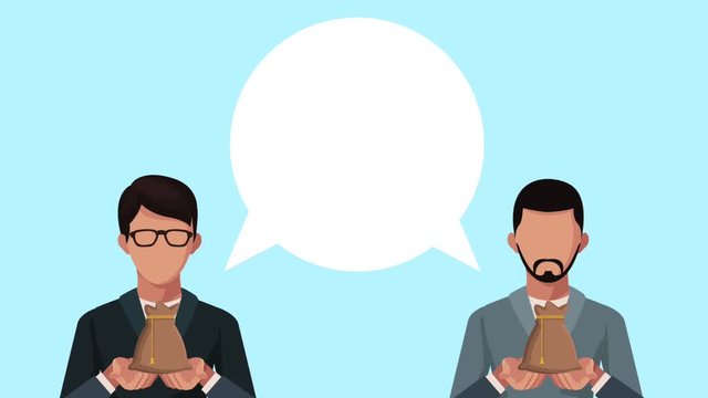 businessman with money bag avatar animation  illustration design