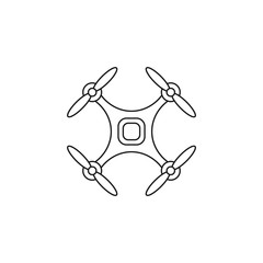 Drone Quadcopter simple line icon on white background. Vector isolated outline illustration