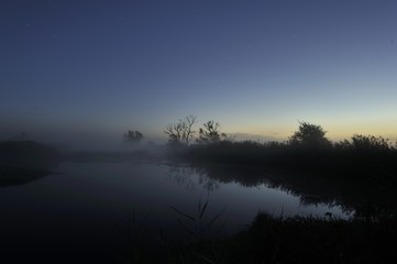Erstes Tageslicht kündigt sich an-Oderaue bei Tagesanbruch