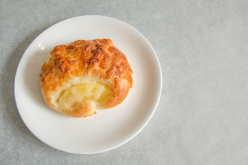  cheese bread with pineapple on plate