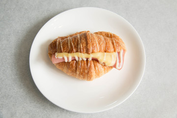 Croissant with Ham and Cheese