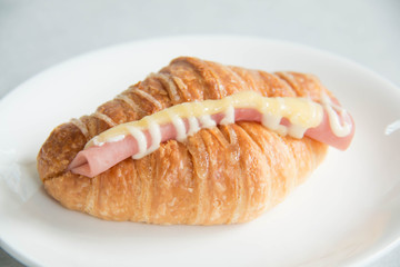 Croissant with Ham and Cheese