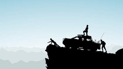 off road truck in mountains © ifh85