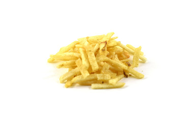 Pile of crunchy fried potato sticks