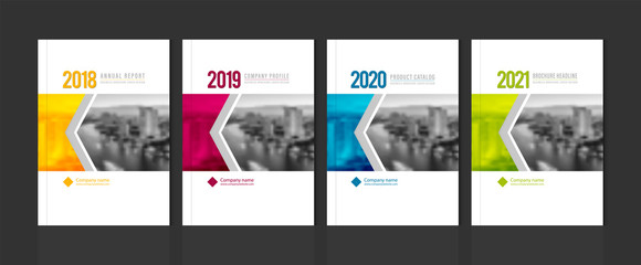 Cover design template corporate business annual report brochure poster company profile catalog magazine flyer booklet leaflet. Cover page design element A4 sample image with Gradient Mesh.