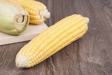 cob on the wooden table