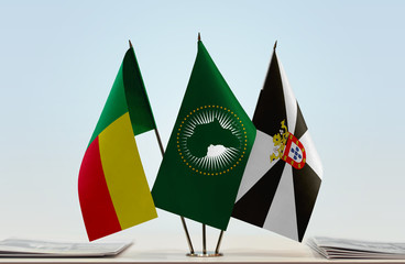 Flags of Benin African Union and Ceuta