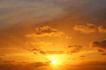 Fototapeta na wymiar image of sunset sky with clouds.