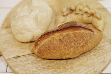 bread on wooden table