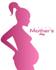 Obraz na płótnie Canvas pregnant woman for mother day, stylized vector