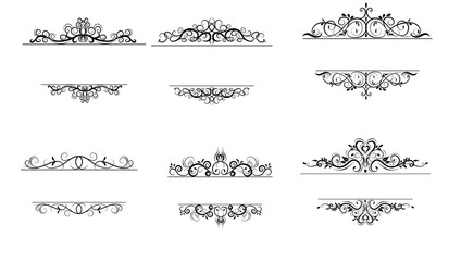 Vintage vector swirl frame set
