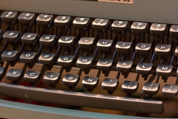 vintage keyboards in a flea market