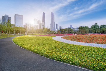 Beautiful urban architectural landscape skyline in Guangzhou