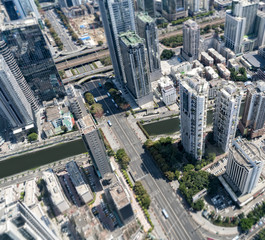 Fototapeta na wymiar A bird's eye view of the urban architectural landscape in Shenzhen